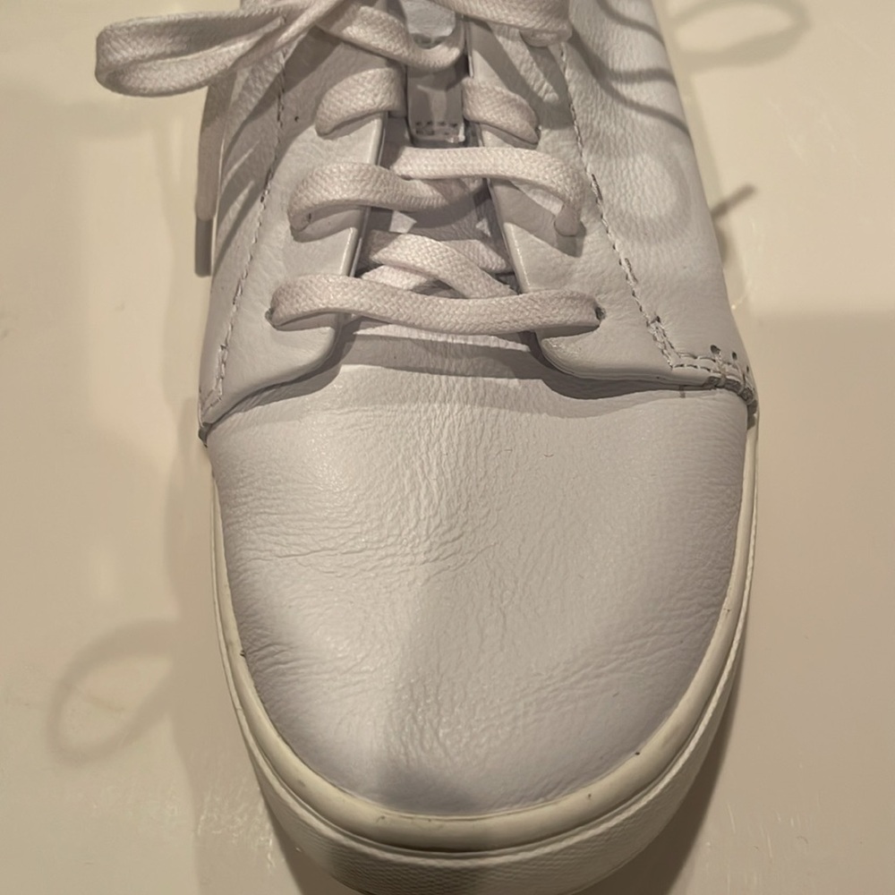 Women’s White Leather Sneakers - Picture 3 of 5